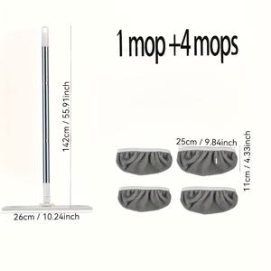 TEMU 1개 물걸레 + 4개 고품질 재사용 가능 물걸레 패드: 세탁 가능, 내구성, 습식 및 건식 사용 모두에 적합, 뛰어난 흡수력으로 훌륭한 청소 도우미가 됩니다.