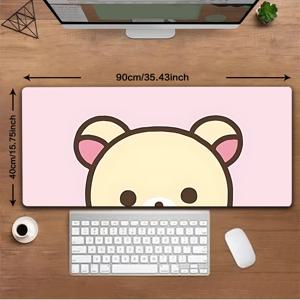TEMU 심플한 핑크 배경의 만화 곰 디자인 마우스 패드. 미끄럼 방지 고무 받침대, 세척 가능한 표면, 책상 액세서리로 사용 가능. 사무실, 학교 또는 가정 장식에 적합하며 팬과 친구를 위한 훌륭한 선물입니다.