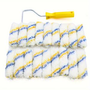 TEMU 19개 4인치 페인트 롤러 세트, 1개 4인치 페인트 롤러 스탠드, 모든 페인트 및 스테인용 미니 페인트 롤러 세트, 벽 페인팅용 마이크로화이버 페인트 롤러