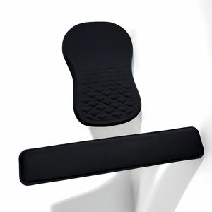 TEMU 2-in-1 마우스 패드 & 손목 지지대, 인체공학적 키보드 및 마우스 매트 - 미끄럼 방지 디자인으로 편안한 타이핑과 손목 보호 - 블랙/화이트