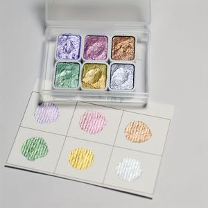 TEMU 1미니 세트 - 전문가용 아트 - 6색 진주 수채화 미니 페인팅 컬러 박스, 중국화, 탱카, 서예에 적합 - 컴팩트 투명 보관함 - 여행 및 일상 사용에 이상적 - 부활절, 죽은 자의 날, 할로윈, 추수감사절, 크리스마스, 가을, 개학 시즌 선물로 완벽한 다기능 미술 용품 미니 세트|캘리그라피