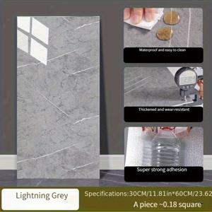 TEMU 모조 도자기 타일 대리석 바닥 스티커 10개입, 두꺼운 방수, 자가 접착 바닥 리모델링 창의적인 PVC 스티커, 거실 및 욕실에 적합, 간편한 부착 및 제거.