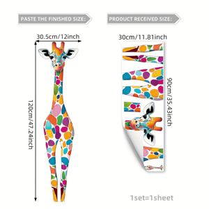 TEMU 1pc, 기린 벽 스티커, 30x90cm, 현대 스타일, PVC 자체 접착 벽 스티커, 거실, 침실, 욕실 장식, B16015-YJ