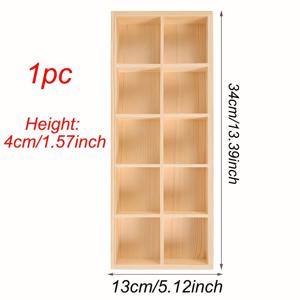 TEMU 1개의 나무 보관함, 나무 분리함, 수кул 식물용 식기, 데스크탑 정리함, 발코니 보관함, 나무 디스플레이 플레이트, 공예 및 보석에 적합, 10개의 구획