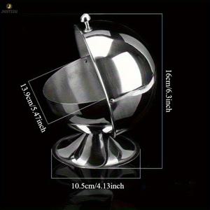 TEMU 304 스테인리스 스틸 플립탑 구형 용기 - 주방, 식탁, 카페 및 레스토랑 사용을 위한 현대적이고 세련된 디자인의 위생적인 향신료, 설탕 큐브 & 캔디 정리함, 우아한 메탈릭 마감, 고품질 주방용품, 홈쿡용