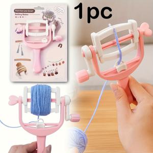 TEMU 수동 핸드크랭크 플러시 볼 메이커 프린지 제작용 - 아미구미, 플러시, 키체인 & 폼폼용 핸드헬드 DIY 공예 도구 - 플라스틱 볼 감기 기계