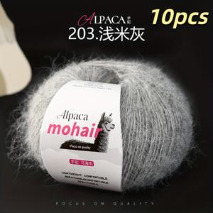 TEMU 럭셔리 패키지 10개입/250g 양과 낙타 울 혼방 헤어코트, 부드럽고 가벼운 베이지색, 비타이드, 패션 스웨터, 홀로우 가디건, 스카프, 모자, 쇼울 및 의류 액세서리용