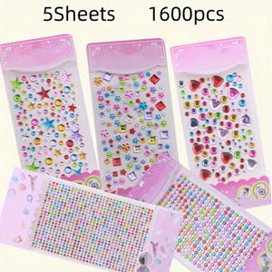 TEMU 1600개 자체 접착 스티커 시트 - 하트 모양 아크릴 보석 데칼, 반짝이는 광택 마감, 재사용 가능한 공예 스티커, 네일아트 & DIY 장식, 화려한 라인스톤, 내구성 있는 액세서리, 미용 애호가를 위한 꾸미기용 보석|네일|네일아트|스티커