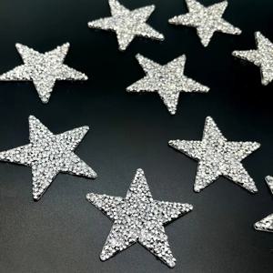 TEMU 20개 실버색 2.36인치 별 모양 스티커 - 반짝이는 DIY 패션, 의류, 신발, 모자 및 휴대폰 케이스 장식용