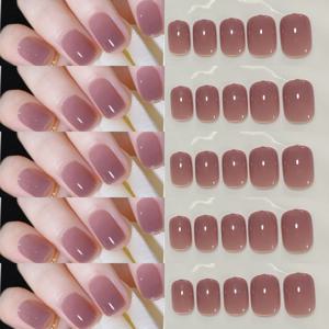 TEMU 286# 120개입 젤리 타로 퍼플 네일팁, 탈부착 가능한 프레스온 인조 발톱|젤네일|매니큐어|네일팁