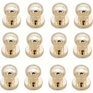 TEMU 아연 합금 원형 버튼 리벳 12세트, 가죽 리벳, 버튼 리벳, 가죽 공예 벨트 지갑 핸드백 수리 장식 (원형 크기 8mm), 벨트 제작, 장식 리벳, 내구성 리벳, 아연 합금 리벳, 리벳 세트, 가죽공