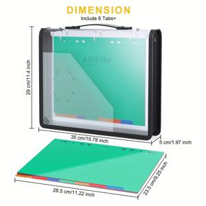 TEMU 1개입 A4 지퍼 바인더 (8개 삽입형 플라스틱 칸막이 포함), 3링 바인더, 리트랙터블 손잡이, 스탬프 및 다이 보관 가방, 스크랩북 보관 폴더, 학교, 프로젝트 정리, A4/레터 사이즈 종이 300장 수납 가능, 블랙 투명