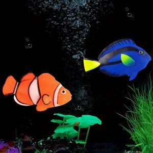 TEMU 물고기 수족관 장식 / 파란색 매달이 모조 바다 물고기 / 수족관 장식품 / 사자 물고기 / 고등어 모형 / 플라스틱 수영 물고기 / 야광 장식 물고기 / 수족관 장식 / 수족관 조경용 모조 물고기 /