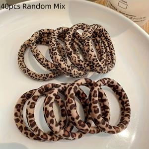 TEMU 40개 프린트 헤어 타이 - 여성용 동물 프린트 탄력 있는 머리 액세서리, 부드럽고 내구성 있는 캐주얼 및 정장용, 편안한 착용감, 친구와 가족을 위한 이상적인 선물. 소매점 및 도매