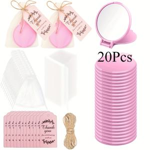 TEMU 여성, 생일, 신부, 파티 선물로 완벽한 20개 작은 핑크 포켓 거울 세트