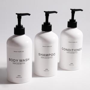 TEMU 17온스 리필 가능한 샴푸 컨디셔너 디스펜서 펌프 병 세트, 샤워용 플라스틱 빈 병, 욕실용 로션 바디워시 마사지 오일, 3개 팩
