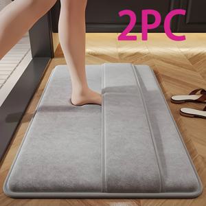 TEMU 심플 욕실 도어 매트 - 미끄럼 방지, 부드럽고 편안한 흡수성 현관 발매트|패드