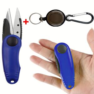 TEMU 2개 세트 빠른 매듭 도구 새우 모양 접이식 낚시 가위 텔레스코픽 로프 키트 낚시줄 커터 니퍼 낚시용품