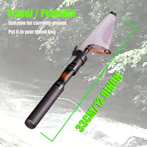 TEMU BAKAWA 브랜드 여행용 낚싯대, 백팩용 100% 카본 루어 폴, 미니 텔레스코픽 스피닝 캐스팅 릴, 휴대용 고품질 ML 액션 , 강 및 하천용, 500/1000 시리즈, 3kg 이하 소형 어류, 민물 및 바닷물용