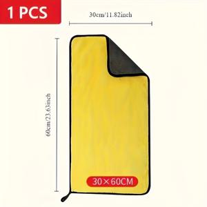 TEMU 초흡수 마이크로파이버 세차 타월 - 초대형 사이즈, 두꺼운 플러시 디테일 폴리싱 천, 자동차 관리 및 가정 청소에 적합