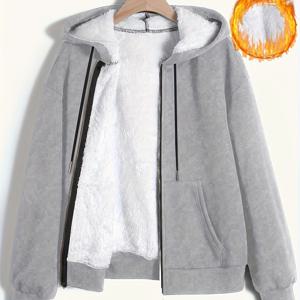 TEMU 가을, 겨울 필수템! 스타일리시하고 눈길을 사로잡는 남성용 단색 긴팔 후드티 (전면 지퍼 및 포켓 포함). 데일리 출퇴근 또는 스포츠에 적합합니다. 이 긴팔 상의는 핫 아이템으로 남성용 겨울 재킷에 이상적입니다.