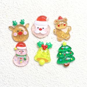 TEMU 20개 랜덤 혼합 스팽글 크리스마스 시리즈 수지 장식 구슬, 크리스마스 눈사람 플랫백 패치, DIY 헤어 액세서리 장식, 휴대폰 케이스 장식품 재료