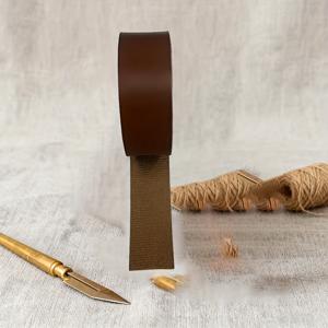 TEMU 갈색 가죽 스트랩, 길이 80인치, 너비 1인치, 공예 프로젝트, DIY 수제 벨트 재료, 도구 손잡이, 감는 벨트, 개 목걸이, 직조 재료, 식물성 무두질 가죽 공예, 평평한 가죽 스트랩