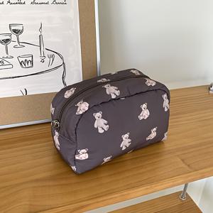 TEMU 대용량 휴대용 핸드헬드 메이크업 가방 겸 정리함 - 내부 수납공간이 있는 넉넉한 케이스, 여행용 및 데일리용, 화장품, 전자기기용 (미포함)