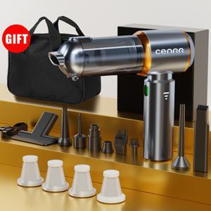 TEMU CENRR 16000PA 고 흡입력 휴대용 자동차 진공 청소기, 100W 브러시리스 모터, 배터리 디스플레이, 휴대용 무선 진공 청소기, 4-in-1 가정 및 자동차 사용, 강력한 0-200W, 조용한 80dB, USB 충전, 36V 최대 전압, 먼지 컵 0.2L, 플라스틱 바디