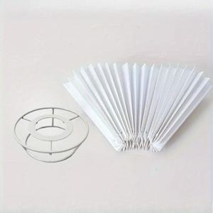 TEMU 모던 투명 플리츠 타워 램프쉐이드 - 데스크/펜던트 조명 호환, 부드러운 디퓨즈드 야간 조명, 침대 옆 램프 쉐이드, 테이블 램프용