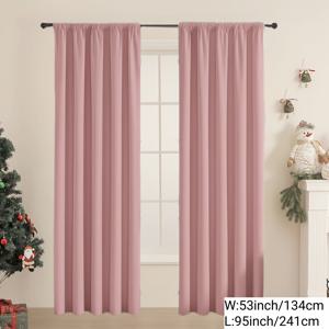 TEMU 2개입, 침실용 100% 커튼, 폴리에스터 소재 코팅 재질, 상단 로드 포켓 걸이 방식, 햇빛 차단 및 사생활 보호, 모던 단색 스타일, 거실, 침실, 주방, 축제 및 홈 데코레이션에 적합|커튼봉