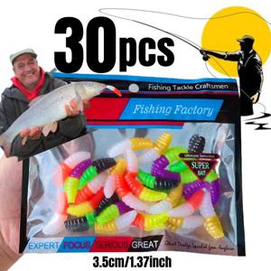 TEMU 30개 컬러 더블 콤비네이션 소프트 베이트 세트, 배스 낚시용 루어, 물고기 소프트 낚시 미끼 키트