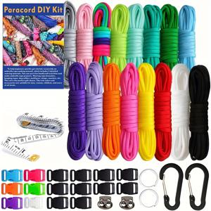 TEMU 16색 7심 브레이드 로프 팔찌 만들기 키트, 간단한 직조 매뉴얼로 랜야드, 팔찌, 개 목걸이 및 DIY 프로젝트 창의적 선물 제작