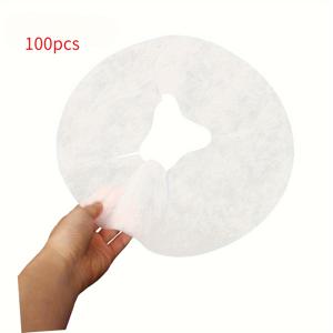 TEMU 100개 짜리 일회용 비섬매시지 테이블 헤드 커버, 통기성이 좋고 편안한 살롱 침대 옆 구멍 수건 베개 커버, 마사지 치료용