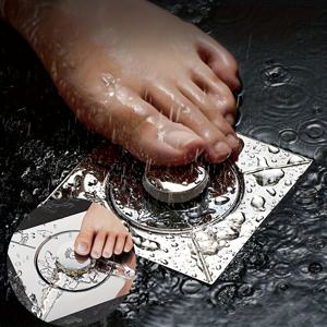 TEMU 욕실 바닥 배수구 - 내구성 강한 금속 구조, 막힘 방지 빠른 배수, 둥근 모서리 샤워 배수구 (욕실/주방/욕조용) - 쉬운 설치, 세련된 디자인, 홈 리모델링에 적합