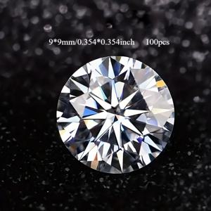 TEMU 100개 라운드 브릴리언트컷 실험실 제작 화이트 스톤 - 귀걸이, 반지, 펜던트용, 1-5캐럿, 반짝이는 합성 보석, 합리적인 럭셔리 주얼리 선물, 교체용