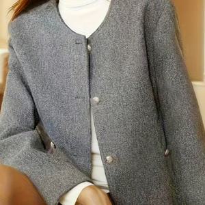 TEMU 여성용 라운드넥 코트