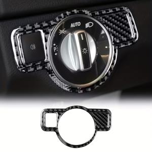 TEMU A B C E G-클래스 CLA GLA GLE GLK GL 카본 파이버 인테리어 액세서리 자동차 헤드라이트 스위치 커버 스티커