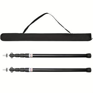 TEMU 2개 조절식 텐트 지지대, 해변 쉘터 패브릭 햇빛 가리개 막대, 캠핑용 알루미늄 합금 텐트 막대, 3/4 구획 텔레스코픽 지지대, 야외 캠핑 텐트 및 햇빛 가리개, 문 지지대, 하이킹 장비에 적합|텐트