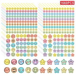 TEMU 830/1660개 파스텔 감정 스티커 | 별 모양과 원형 라벨, 은은한 디자인, 다이어리, 스크랩북, 플래너, 봉투, 선물 포장, 포장 및 창의적인 프로젝트에 적합, 혼합 색상, 무광 마감, 자체