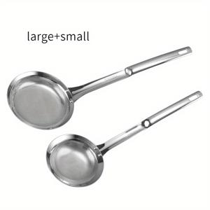 TEMU 1개 304 스테인리스 스틸 스키밍 스트레이너, 가정용 주방 스키밍 및 오일 필터링 올인원 몰드 필터 스푼, 오일 필터 스푼, 잔여물 필터 메쉬, 주방 도구, 다기능 튀김 필터 스푼, 주스 필터 스푼, 미세 필터 스푼