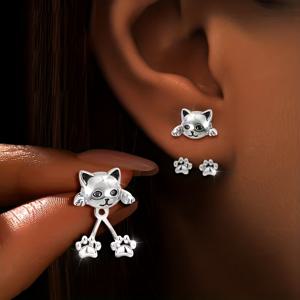 TEMU 특이한 디자인의 빈티지 스타일 클로 귀걸이 세트. 스타일리시하며 다양한 행사에 적합합니다.