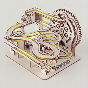 TEMU 나무 3D 마블 트랙 퍼즐 세트 | 기어, 램프, 스틸 볼, 나사 없이 수동 작동, 창의적인 STEM 장난감, 인터랙티브 기어 시스템, 내구성 좋은 합판 부품, 무한 루프 트랙 | 크리스마스, 추수감사절, 생일 선물로 완벽