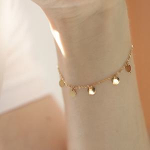 TEMU 925 실버 반짝이 소형 코인 요소 여성용 팔찌 - 우아한 라운드 벨, 미니 시퀸으로 만든 다재다능한 일상 디자인, 심플하고 세련된 출퇴근 액세서리