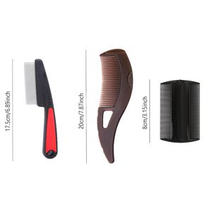 TEMU 3개 세트 비듬 제거 빗 세트 - 스테인리스 스틸 미세 & 중공 이빨 빗, 두피 관리용 니트 빗 - 여성용 재사용 가능한 헤어 그루밍 도구