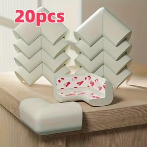 TEMU 20개 부드러운 폼 코너 보호대, 사전 접착 백킹 포함 - 가구, 벽난로, 테이블, 계단, 캐비닛용 안전 엣지 가드 - 강화된 보호를 위한 내구성 있는 셰브론 디자인