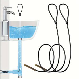 TEMU 31.5인치 배수구용 스네이크 세트 2개, 싱크대 막힘 해제에 적합, 강화된 내부 부러짐 방지 스틸 및 나일론 코팅으로 제작, 샤워 드레인 청소, 욕실 막힘 및 주방 싱크 대청소에 이상적