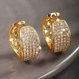 TEMU 리드키스 소형 후프 귀걸이 - 합성 큐빅 지르코니아 원형 귀걸이, 웨딩, 파티, 일상 주얼리용 - 4월 탄생석 선물, 사계절 우아한 액세서리, 청소년용|탄생석