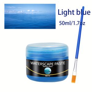 TEMU 50ml/1.7oz 풍경 레진 바다 물결 효과 페이스트 | 미니어처 장면, 수족관 및 정원용 사실적인 액체 텍스처 | 호수, 깊은 파란색, 밝은 파란색, 흰색으로 제공 | 레진, 점토 및 슬라임과 호환 | 취미 애호가에게 적합|슬라임