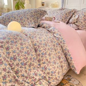 TEMU 1개 프렌치 플로럴 플러시 겨울 이불 커버 - 부드러운 밀크 벨벳 침구, 지퍼 잠금, 우아하고 플로럴 프린트, 퀸/킹 사이즈용 사계절 럭셔리 침대 스프레드